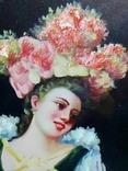 Картина дама с цветком. 56*86. Репродукция., фото №4