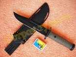 Нож охотничий туристический Columbia 2138B с пластиковым чехлом зеленый 30см, numer zdjęcia 3