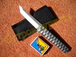 Нож складной тактический silver клинок танто с чехлом, фото №2