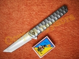 Нож складной тактический silver клинок танто с чехлом, фото №5