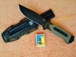 Нож тактический ЗСУ 4058B Хаки 27 см компас огниво точилка стеклобой, фото №3