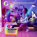 Ночник аккумуляторный RGB G3 с беспроводной зарядкой 15W и Bluetooth колонкой 3W, numer zdjęcia 2