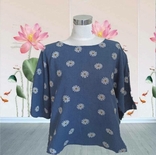LV Clothing Красивая блузка женская свободного кроя Италия сизо синий в принт 54, фото №3