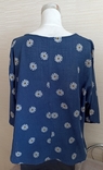 LV Clothing Красивая блузка женская свободного кроя Италия сизо синий в принт 54, numer zdjęcia 5