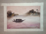 "Вьетнамский пейзаж" на реке Меконг.Р.Саенко.1985г.37-51, фото №5