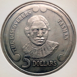 Новая Зеландия 5 долларов 1992 г. Абел Тасман (тираж 20 тыс.), фото №4