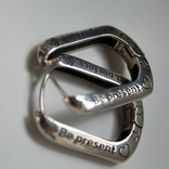 Серебряные серьги-кольца из серебра 925 пробы be present, фото №6