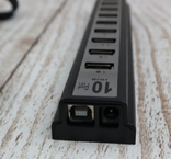 USB хаб hub 10 портов разветвитель активный YTR, фото №4