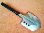 Саперная лопатка, тактическая складная лопата с ножом огнивом стеклобоем стропорезом 77 см, фото №6