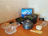 Набор туристической посуды (кастрюля ,сковорода ,чайник ,миски) Cooking Set DS-308, photo number 2