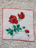 Винтажный батистовый носовой платок с розой, набор 3шт., фото №5