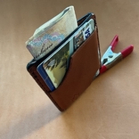 Картхолдер міні гаманець зі шкіри рослинного дублення ручної роботи, numer zdjęcia 2