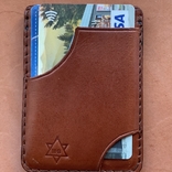 Картхолдер міні гаманець зі шкіри рослинного дублення ручної роботи, фото №3
