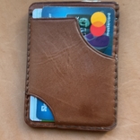 Картхолдер міні гаманець зі шкіри рослинного дублення ручної роботи, фото №4