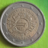 Італія 2 євро / 2012 / 10 років готівковому євро, фото №2