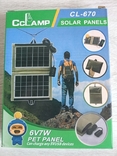 Солнечная панель с usb выходом cl 670 6В, 7Вт, USB-A до 1.2А, фото №2