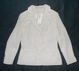 Піджак жіночий білий в смужку розмір 46, фото №2
