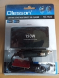 Розгалужувач прикурювача для авто на 2 гнізда Olesson 1522 з підсвіткою + USB 12V-24V, numer zdjęcia 3