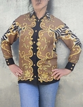 Вінтажна шовкова блуза сорочка бренд Rena Lange, оригінал, фото №12