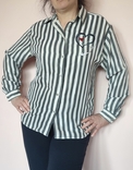 Шовкова вінтажна сорочка блуза в смужку Hammerle, Австрія, фото №2