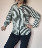Шовкова вінтажна сорочка блуза в смужку Hammerle, Австрія, фото №12
