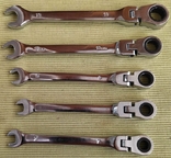 Ключи рожковые, накидные с храповым механизмом (трещетка) 5 шт., photo number 4