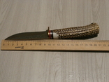 Нож для охоты,рыбалки и туризма Damascus 21 см,рукоять из кости,лезо Дамаск з чехлом, фото №7