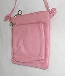 Сумочка жіноча шкіряна кросбоді рожева, фото №3