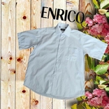 Enrico Рубашка мужская короткий рукав белая в полоску L (41-42), фото №3