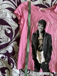 H&amp;M Justin Bieber 2013 Made in Turkey рожева футболка, фото №3