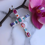Красивий хрест стерлінгове срібло із великими цирконіями, фото №2