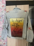 Джинсовая куртка с рисунком и вышивкой Denim, photo number 3