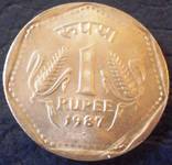 1 рупія 1987 рік . Індія, фото №3