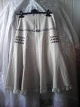 Модная расклешенная бежевая женская юбка., фото №2
