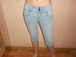 Шорты джинсовые, наш 40, xXS, 100% хлопок, б/у, в отличном состоянии, фото №2