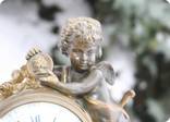 Часы бронза путто ангел 19 век Франция, фото 5