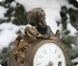 Часы бронза путто ангел 19 век Франция, фото 6