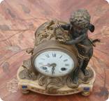 Часы бронза путто ангел 19 век Франция, фото 9
