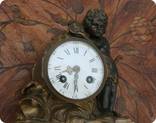 Часы бронза путто ангел 19 век Франция, фото 10