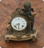Часы бронза путто ангел 19 век Франция, фото 11