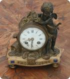 Часы бронза путто ангел 19 век Франция, фото 12