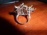 Двухцветное кольцо с опалами, фото №4