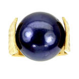 Кольцо с черной жемчужиной, фото №3