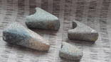 Фрагменты каменных топоров 4 шт, фото 1