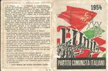 Италия 1954 Коммунистическая партия Членский билет Марки уплаты взносов, фото №2
