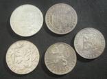 Серебряные монеты Чехословакии 5 шт., фото 2