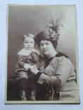 Старинное фото дама в шляпке с ребёнком 2, фото №3