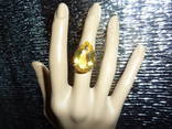 Кольцо с натуральным золотистым цитрином 30 карат, фото №2