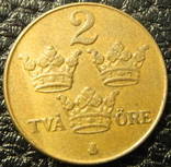 2 оре Швеція 1950 бронза, фото №2