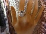 Кольцо с натуральным дендрит опалом 20х15мм, фото №2